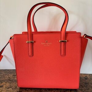 Kate Spade Cedar Hayden Leather Satchel Handbag Coral Pink NEW